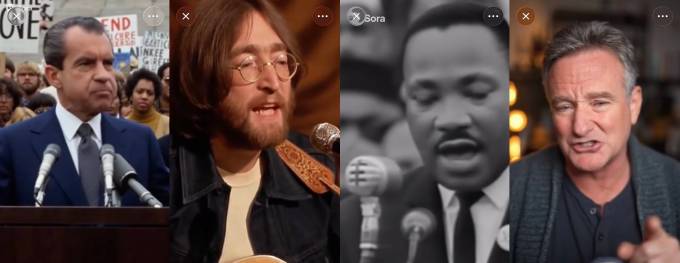 Deepfakes of Richard Nixon, John Lennon, Martin Luther King, Jr., and Robin Williams